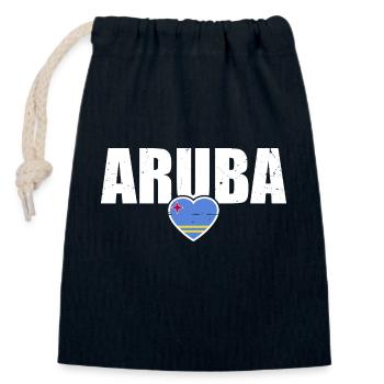 Aruba Arubanische Flagge Stolzer Arubaner - Verschließbarer Geschenkbeutel aus Baumwolle (14x20cm) - Navy - Vorne