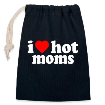 I love hot moms - Verschließbarer Geschenkbeutel aus Baumwolle (14x20cm) - Navy - Vorne