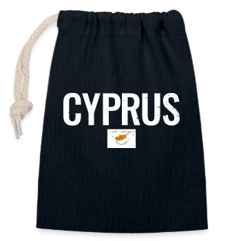 Chypre Drapeau chypriote Chypriote - Sac cadeau en coton avec cordon (14 x 20 cm) - bleu marine - Devant