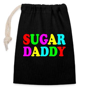 Sugar daddy - Closable cotton gift bag (14x20cm) - black - Front