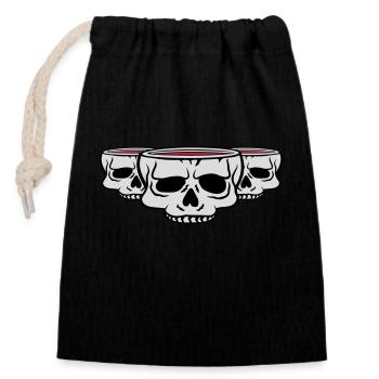 Crâne de la Coupe des Amis 3 - Sac cadeau en coton avec cordon (14 x 20 cm) - noir - Devant