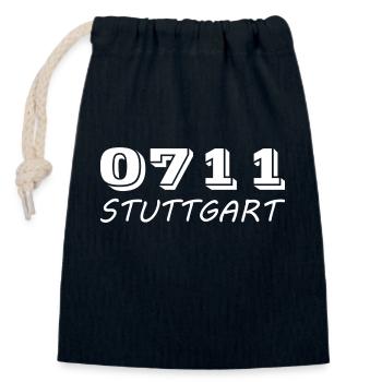0711 Stuttgart College-Sweatjacke - Verschließbarer Geschenkbeutel aus Baumwolle (14x20cm) - Navy - Vorne