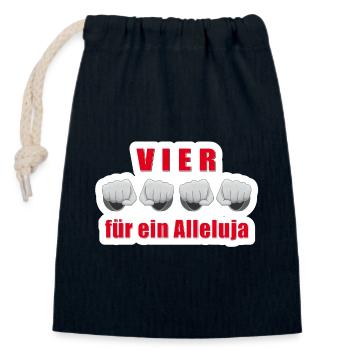 Vier Fäuste für ein Alleluja - Verschließbarer Geschenkbeutel aus Baumwolle (14x20cm) - Navy - Vorne