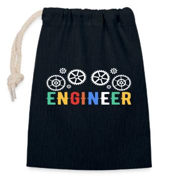 Engineer Ingenieur - Closable cotton gift bag (14x20cm) - navy - Front