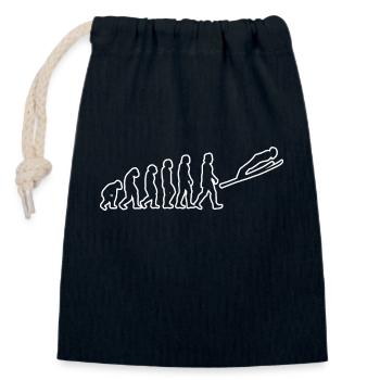 Ski jumper Ski Flying Winter sports Ski jumping - Closable cotton gift bag (14x20cm) - navy - Front
