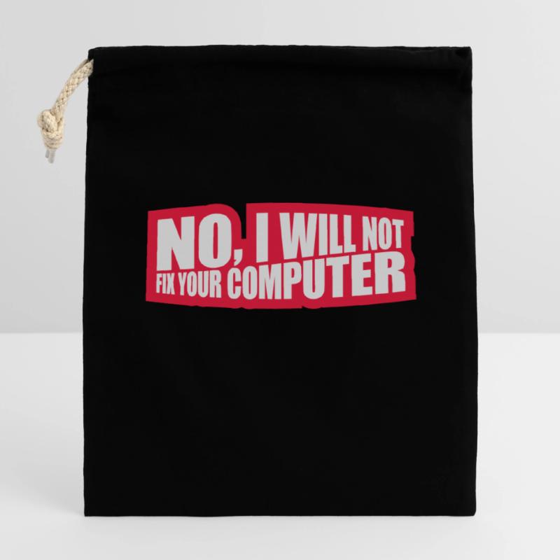 not fix your computer Closable cotton gift bag (14x20cm)