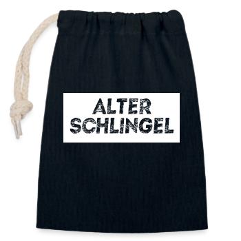 Alter Schlingel - Verschließbarer Geschenkbeutel aus Baumwolle (14x20cm) - Navy - Vorne