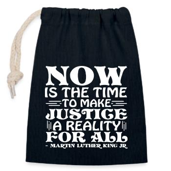 MARTIN LUTHER KING - Sac cadeau en coton avec cordon (14 x 20 cm) - bleu marine - Devant