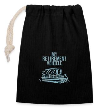 Ponton Boat Pension Boat - Sac cadeau en coton avec cordon (14 x 20 cm) - noir - Devant