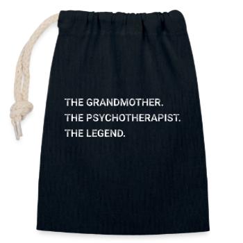 The Grandmother The Psychotherapist The Legend - Closable cotton gift bag (14x20cm) - navy - Front