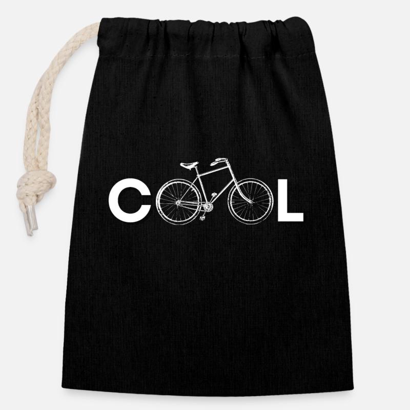 Cool wht - Closable cotton gift bag (14x20cm) - black