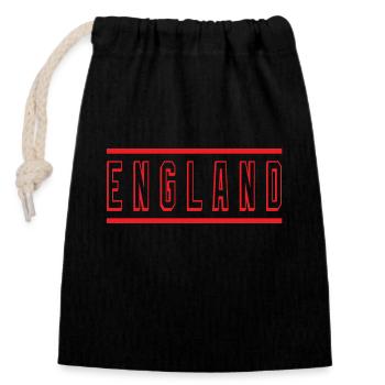 England - Closable cotton gift bag (14x20cm) - black - Front