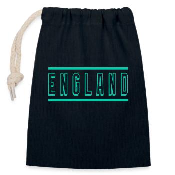 England - Closable cotton gift bag (14x20cm) - navy - Front