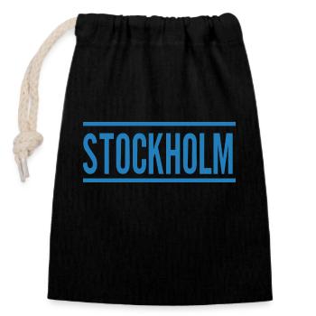 Stockholm - Closable cotton gift bag (14x20cm) - black - Front