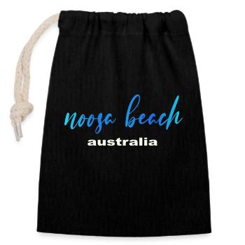 Noosa Beach Australia - Closable cotton gift bag (14x20cm) - black - Front