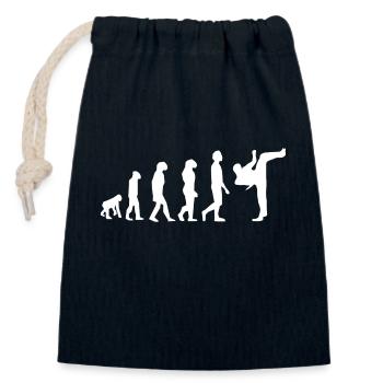 Martial arts evolution - Closable cotton gift bag (14x20cm) - navy - Front