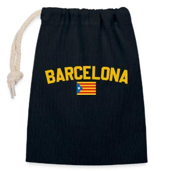 Barcelona Catalonia - Closable cotton gift bag (14x20cm) - navy - Front