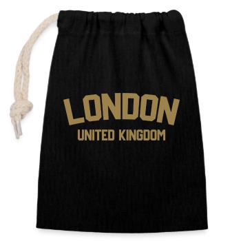 London, Vereinigtes Königreich - Verschließbarer Geschenkbeutel aus Baumwolle (14x20cm) - Schwarz - Vorne