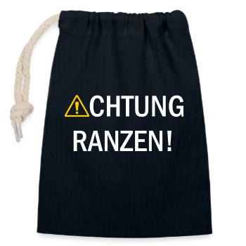 ACHTUNG RANZEN - Verschließbarer Geschenkbeutel aus Baumwolle (14x20cm) - Navy - Vorne