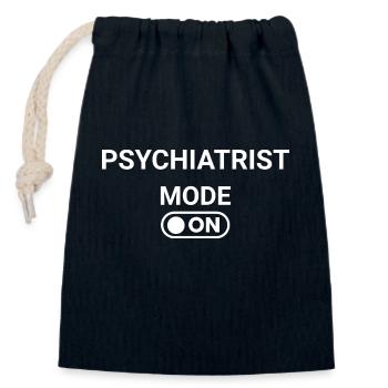 Psychiatrist Mode ON - Closable cotton gift bag (14x20cm) - navy - Front