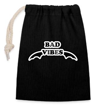 Bath vibes - Closable cotton gift bag (14x20cm) - black - Front