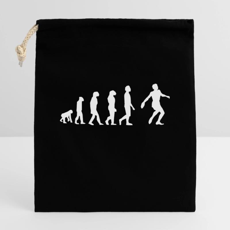 Discus Throw Evolution Closable cotton gift bag (14x20cm)