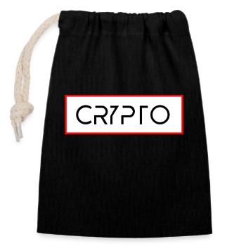 Bitcoin Trading Crypto Aktien - Verschließbarer Geschenkbeutel aus Baumwolle (14x20cm) - Schwarz - Vorne