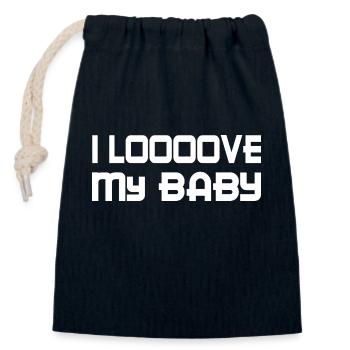 Schwangerschaft Babyparty Babyshower Boy Girl - Verschließbarer Geschenkbeutel aus Baumwolle (14x20cm) - Navy - Vorne