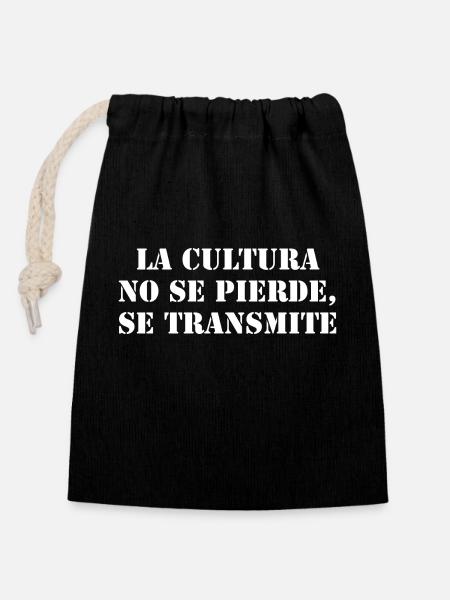 Latino Kultur Spruch Spanisch - Verschließbarer Geschenkbeutel aus Baumwolle (14x20cm) - Schwarz