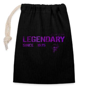 Legendary since 1975 Gift - Closable cotton gift bag (14x20cm) - black - Front