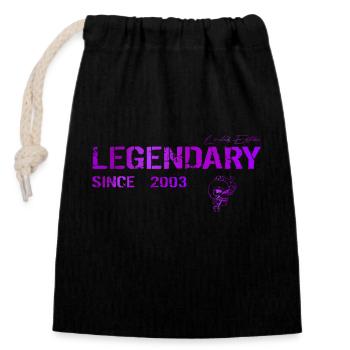 Legendary since 2003 Gift - Closable cotton gift bag (14x20cm) - black - Front