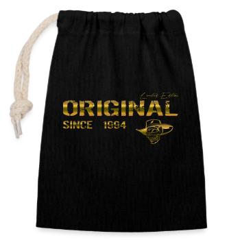 Original since 1994 - Closable cotton gift bag (14x20cm) - black - Front