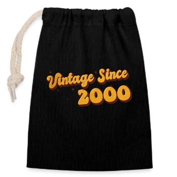 Vintage since 2000 23 Years Old - Groovy 23rd - Closable cotton gift bag (14x20cm) - black - Front