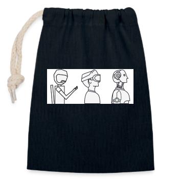 Handy VR Cyborg - Verschließbarer Geschenkbeutel aus Baumwolle (14x20cm) - Navy - Vorne