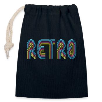 Retro - Closable cotton gift bag (14x20cm) - navy - Front