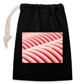 fuck the tube 2 1 copy - Closable cotton gift bag (14x20cm) - black - Front