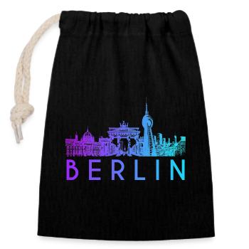 Horizon de Berlin - Sac cadeau en coton avec cordon (14 x 20 cm) - noir - Devant