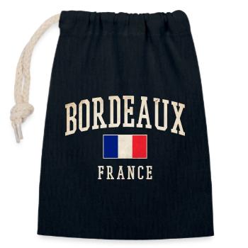 Bordeaux France - Sac cadeau en coton avec cordon (14 x 20 cm) - bleu marine - Devant