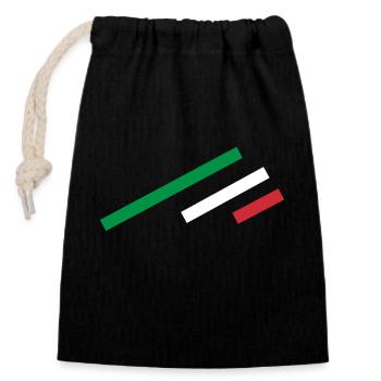 Italy Stripe - Closable cotton gift bag (14x20cm) - black - Front