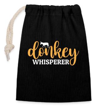 Donkey Whisperer - Verschließbarer Geschenkbeutel aus Baumwolle (14x20cm) - Schwarz - Vorne