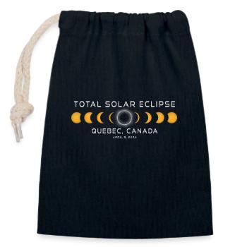 Quebec Kanada Sonnenfinsternis 2024 April 8 Souvenir - Verschließbarer Geschenkbeutel aus Baumwolle (14x20cm) - Navy - Vorne