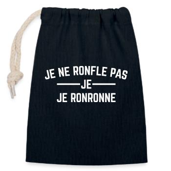 Je ne ronfle pas, Je ronronne - Sac cadeau en coton avec cordon (14 x 20 cm) - bleu marine - Devant