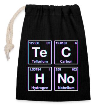 Techno Rave Electro Raver Chemistry Periodic Table - Closable cotton gift bag (14x20cm) - black - Front
