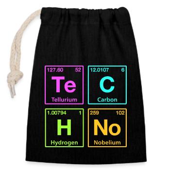 Techno Rave Electro Raver Chemistry Periodic Table - Closable cotton gift bag (14x20cm) - black - Front