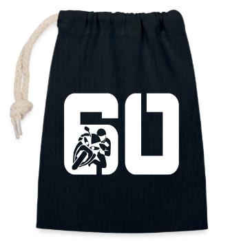 60 motorcycle bikers - Closable cotton gift bag (14x20cm) - navy - Front