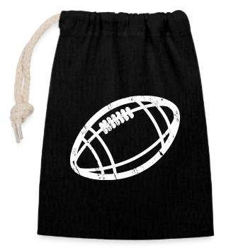 American Football Vintage Football - Verschließbarer Geschenkbeutel aus Baumwolle (14x20cm) - Schwarz - Vorne