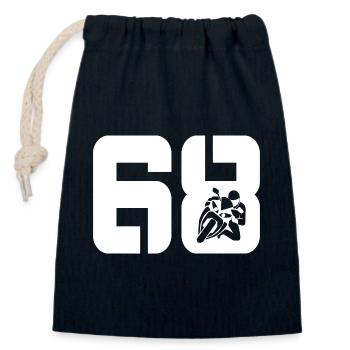 68 Motorcycle Biker - Closable cotton gift bag (14x20cm) - navy - Front