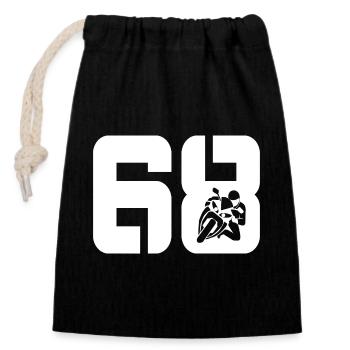 68 Motorcycle Biker - Closable cotton gift bag (14x20cm) - black - Front
