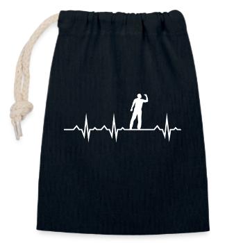 Darts Sports Fun - Closable cotton gift bag (14x20cm) - navy - Front