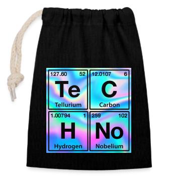 Techno Rave Electro Raver Chemistry Periodic Table - Closable cotton gift bag (14x20cm) - black - Front